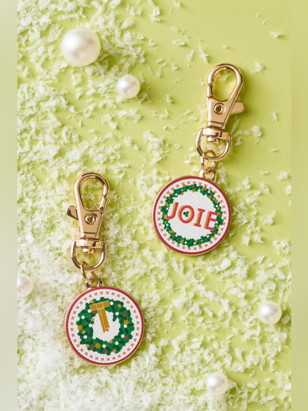 NWT Anthropologie Bistro Tile Holiday Pet Charms, Set of 2